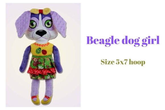 Beagle Dog Girl Doll ITH