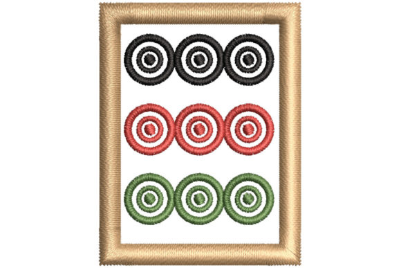 Mahjong Tile Nine Circles