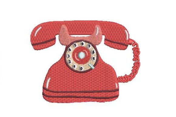 Old School Phone Embroidery Design