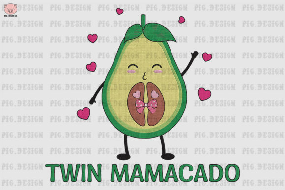 Twin Mamacado: A Thoughtful Embroidery Design for Meaningful Gifting